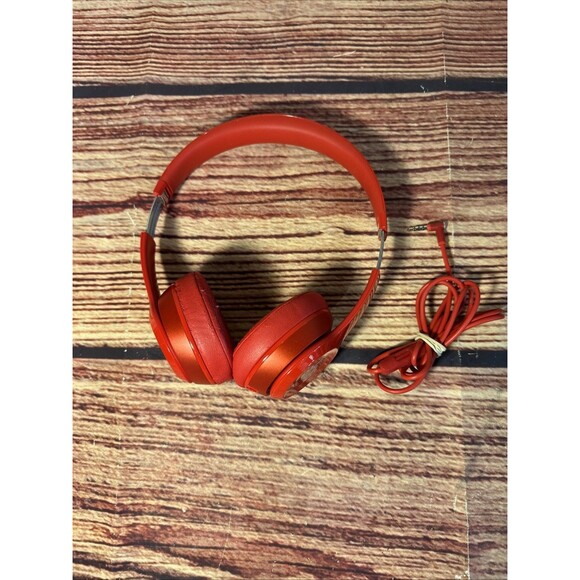 BEATS BY DR. DRE SOLO 2 WIRED ON-EAR HEADPHONES(RED) B0518 TESTED WORKS
